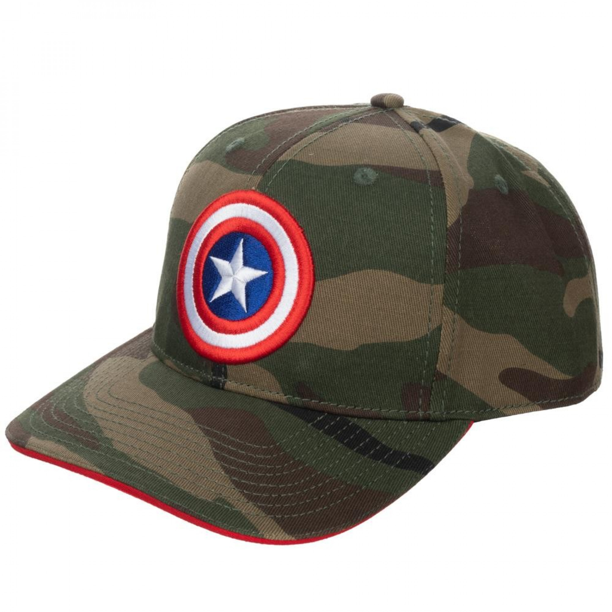 Captain America Camo Pre-Curved Bill Adjustable Snapback Hat